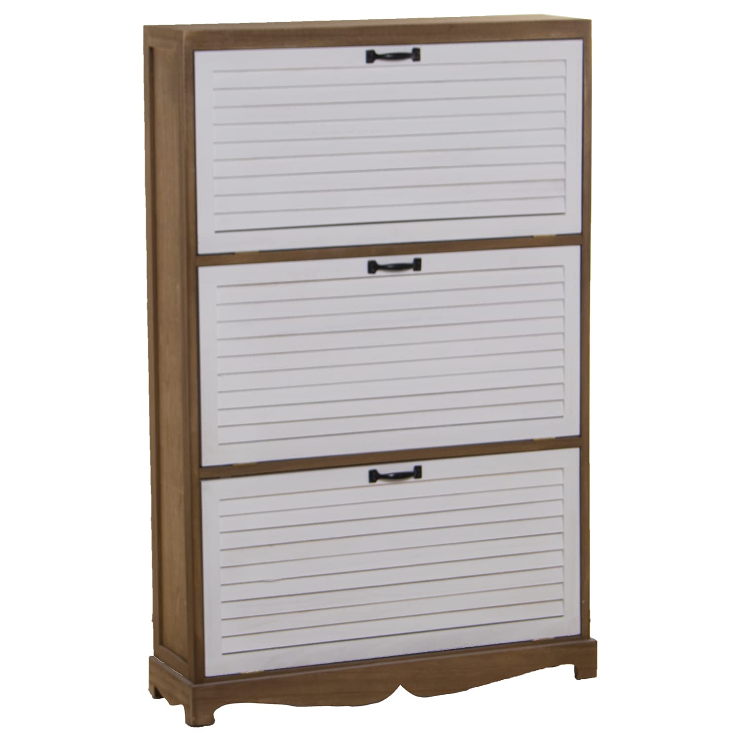 Meuble à chaussures en bois paulownia pour organiser une entrée étroite
