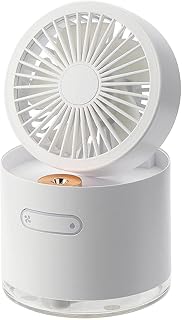 Misting Fan, Rechargeable Desktop Fan, Adjustable Small Desk Fan, Lightweight Travel Fan, Portable Desk Fans Small Quiet, Folding Desktop Cooling Fan for Home Room Desk Table School