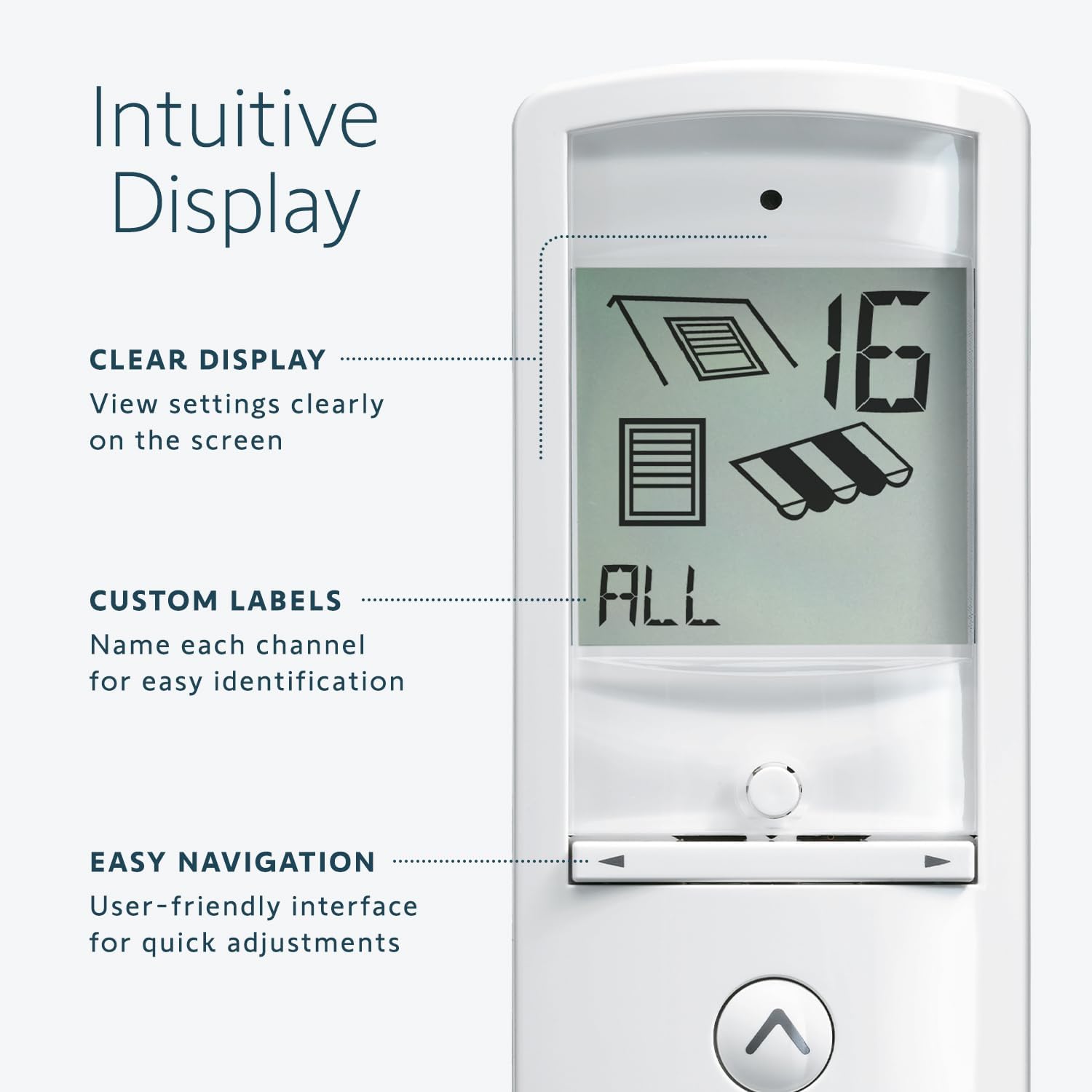 Close-up of Somfy Telis 16 RTS Remote display