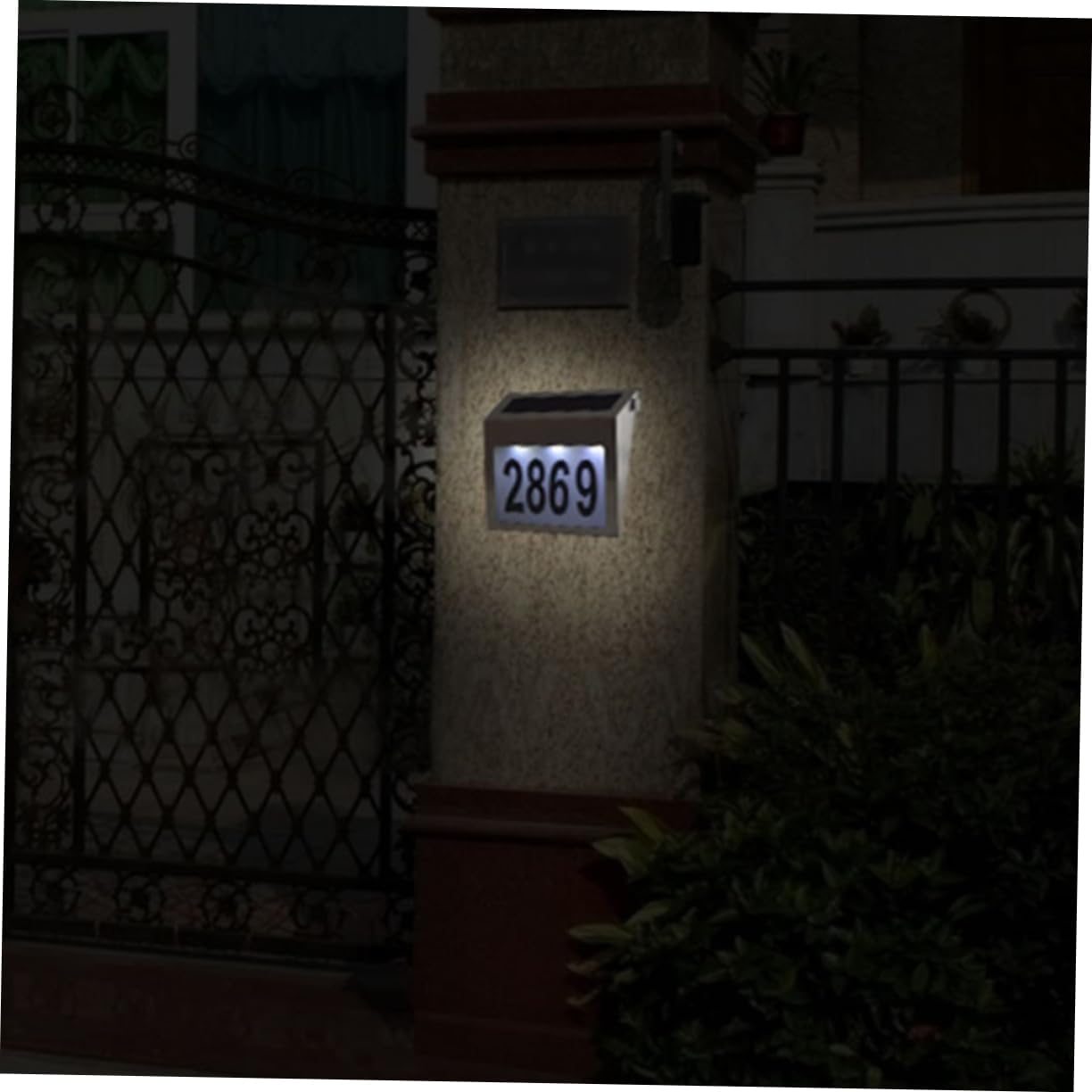 Homoyoyo Waterproof Logo Solar Lighted Address Sign Door Sign Energy Saving The Sign C Battery Rechargeable Digital Sign Outside Address Sign Emblems Solar Address Sign House Number Letter