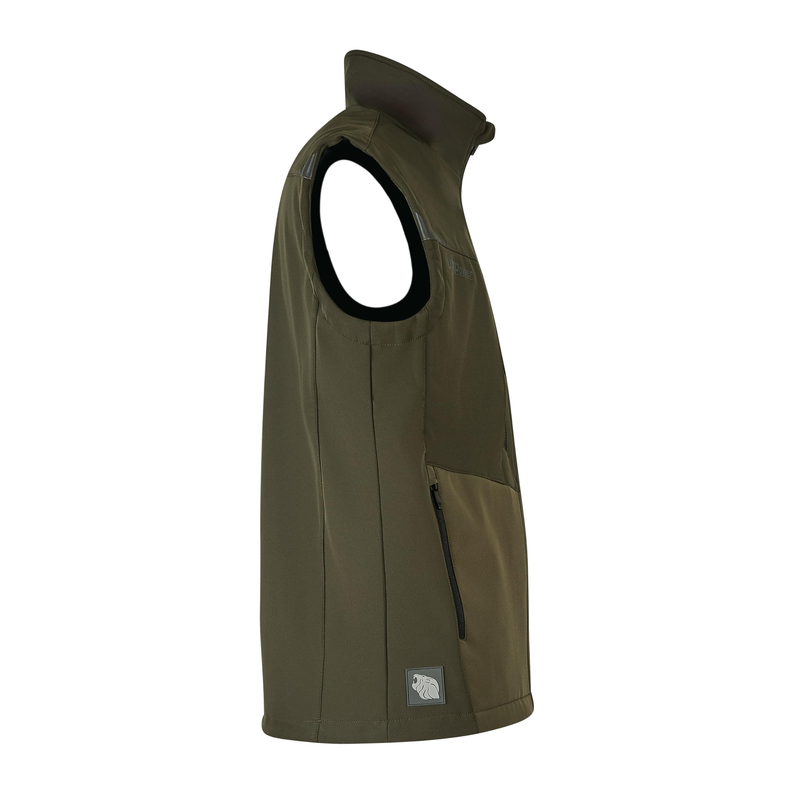 U POWER Gilet Da Lavoro Brio, Softshell con Micro-Fleece Interno In Grafene, 96% Poliestere 4% Elastane Chaleco de Trabajo Interior, Verde Oscuro, L para Hombre