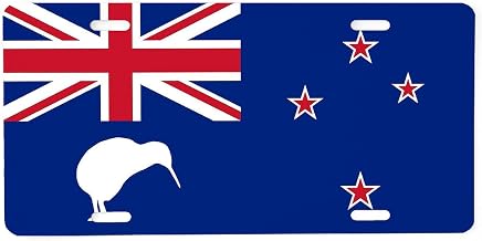 CafePress New Zealand Flag with Kiwi Aluminum License Plate, Front License Plate, Vanity Tag