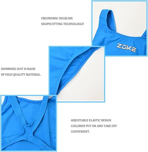 Miniatura 4 de karrack Traje de baño de una pieza para niñas con protección solar UPF 50+, trajes de baño de entrenamiento profesional para niñas