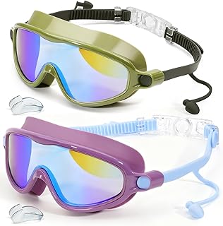 Bluesmile Schwimmbrille für Kinder, 2er-Pack, Weitblick, Antibeschlag & UV-Schutz, Schwimmbrille für Jungen und Mädchen im Alter von 3-14 Jahren