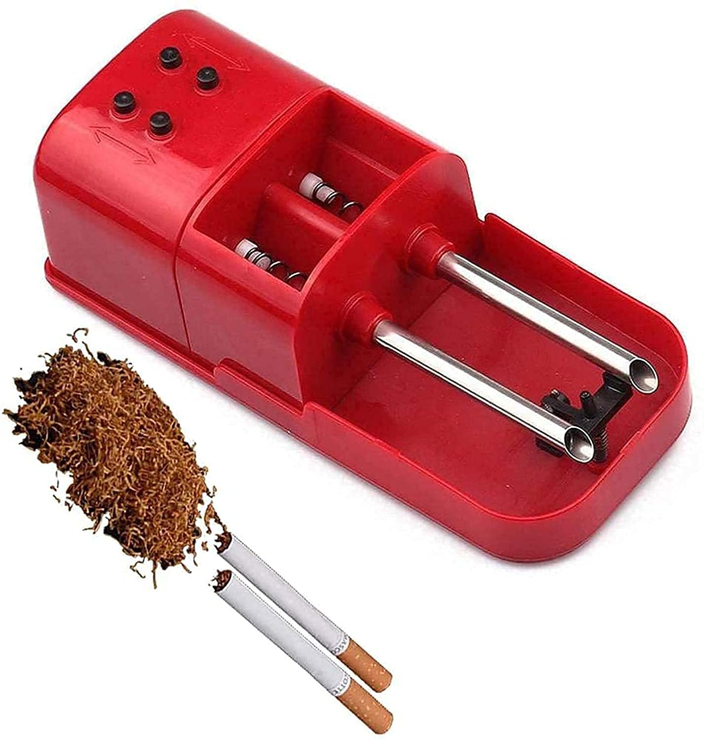 Electric Cigarette Injector Machine, Mini Rolling Maker Cigarette-Filling Machine, for Father and Teacher Birthday Gift,Red (Black)