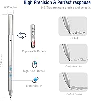 Vista 5 de Lápiz óptico para Surface Pro 11/10/9/8/X/7+/7/6/5/4/3/Surface 3, Surface Go 4/3/2/1, Surface Laptop/Studio/Book 5/4/3/2/1 con rechazo de palma