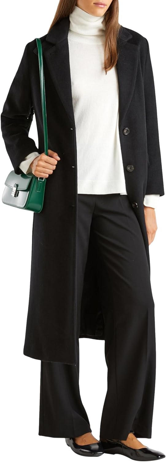 United Colors Of Benetton Palton de lână 28HFDN069 Negru Regular Fit