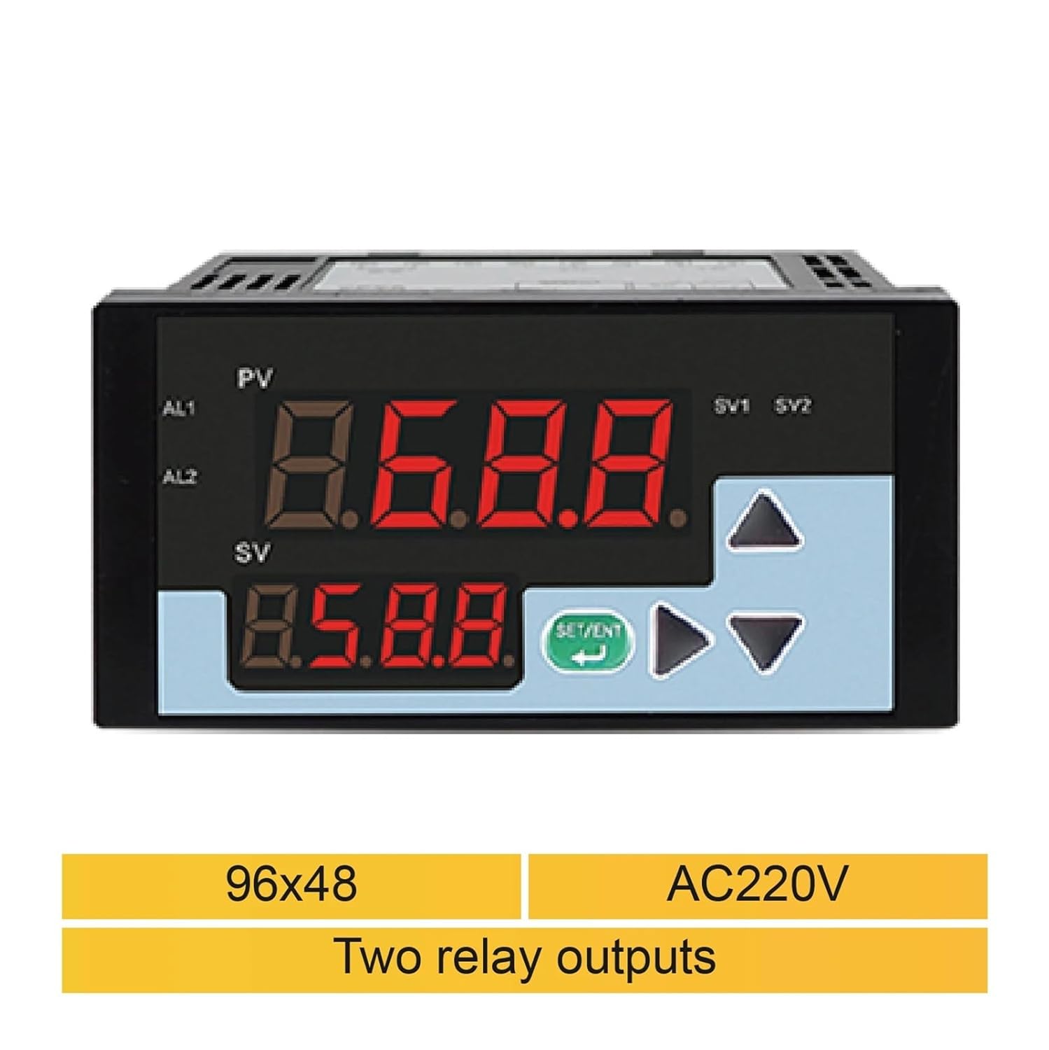 Dual Display Meter Digital Panel Indicator for Temperature Pressure Liquid Level Controller AC DC Power Supply(80-160-Relay-DC24V)