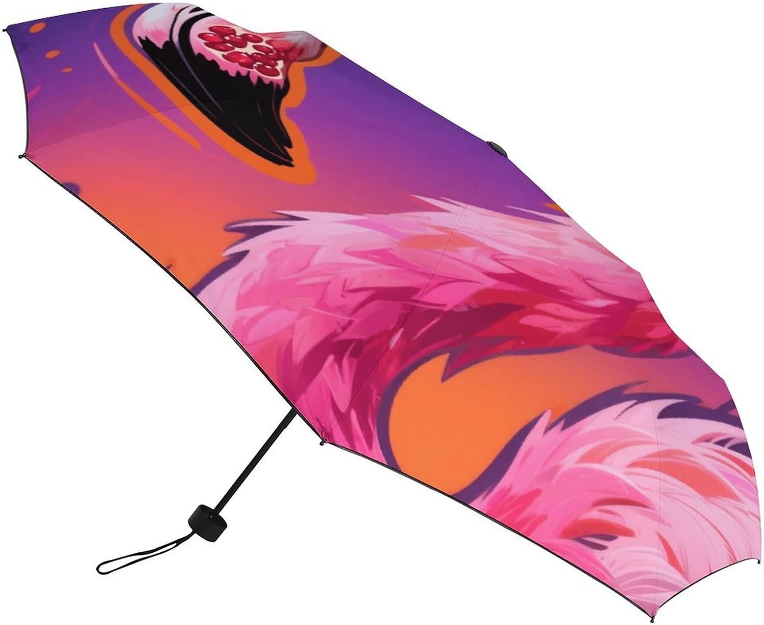 Windproof Travel Umbrella Pomegranate-eyed Flamingo Folding Small Sun Umbrella Lightweight Small And Compact Suit for Pocket