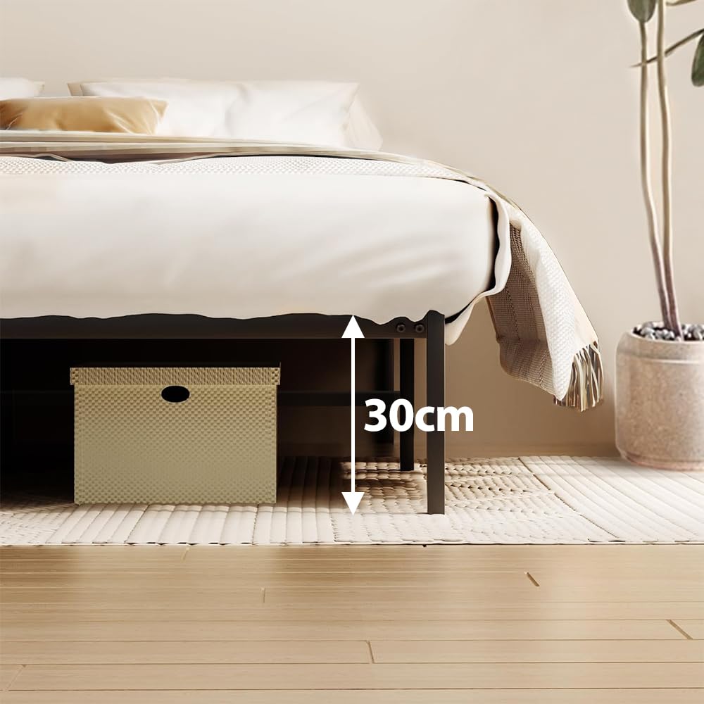 Luxirest Ensemble Matelas et Sommier 140x190,Lit 140x190 avec Sommier et Matelas(Matelas 140x190x22+Cardre de lit)