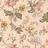 Rasch Tapete 710564 - Beige Vliestapete mit großen Blumen in Gelb, Grün und Rot aus der Kollektion Sophia - 10,05m x 0,53m (LxB)
