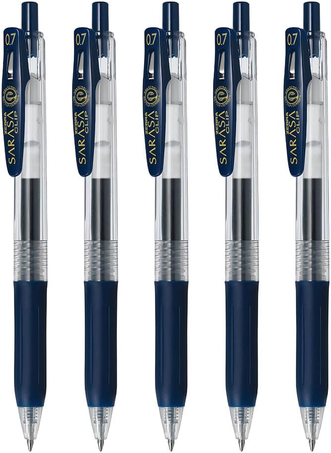 Zebra Gel Ballpoint Pen Sarasa Clip 0.7mm Blue Black Set of 5 P-JJB15-FB5-AZ