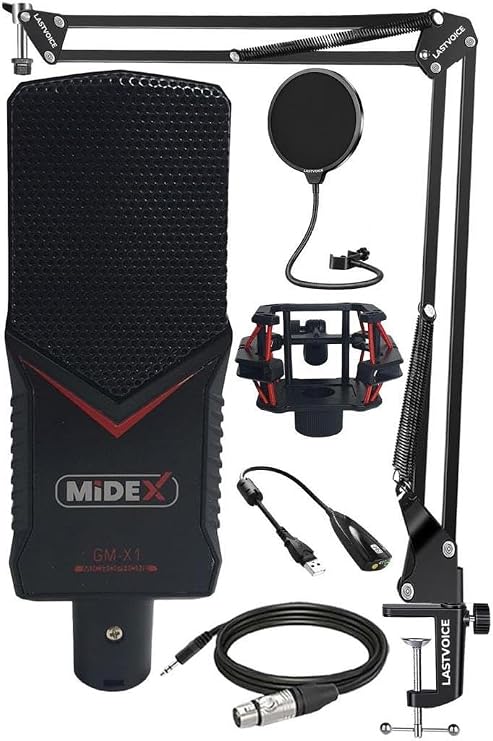 Midex GMX-1ST Condenser Studio Microphone PC and Phone (Stand and Filter)