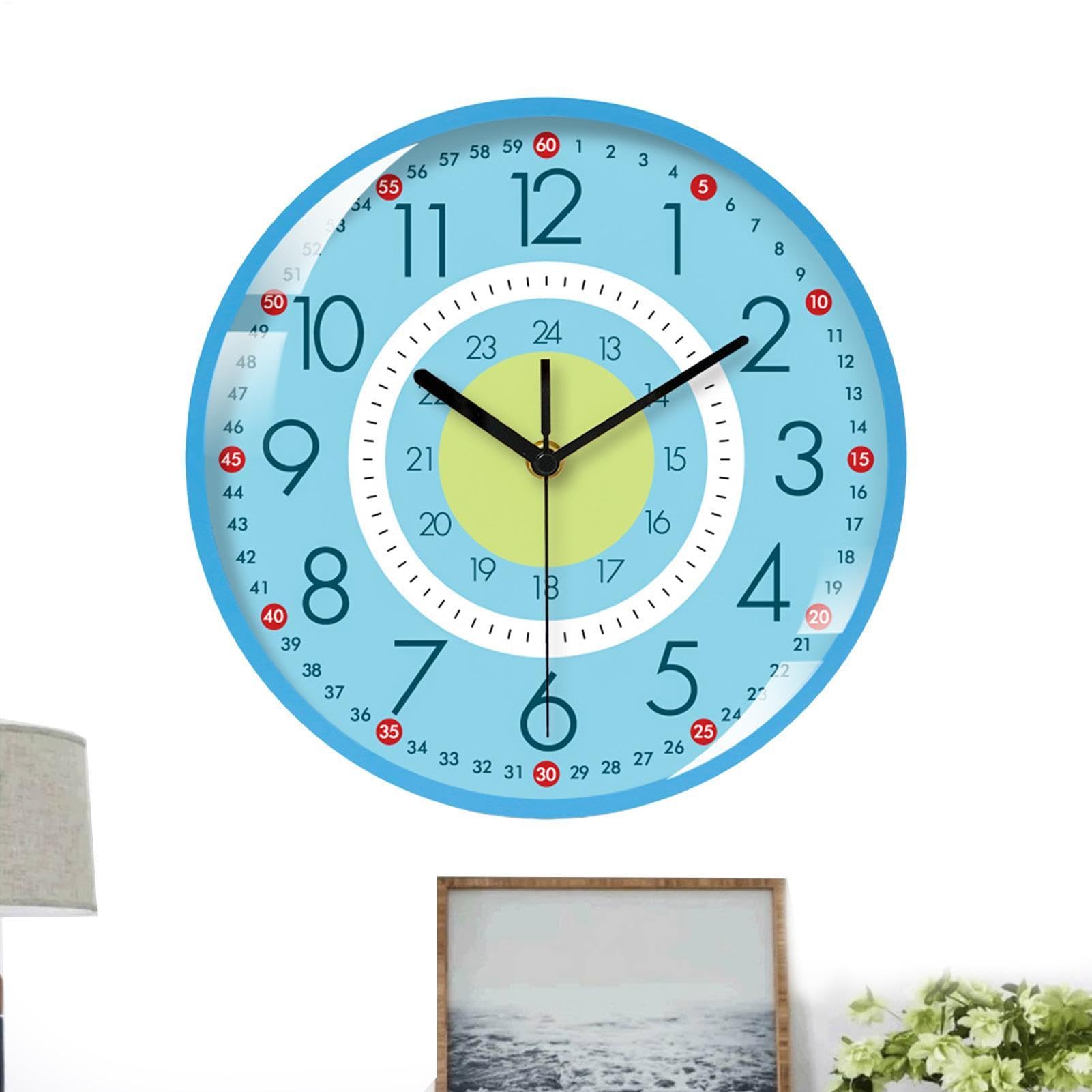 Aesthetic Wall Clock - Silent Kitchen Wall Clocks, Living Room Clock with Battery Operated Mechanism, Analog Clocks with Non Ticking Movement, Home Item Round Timepiece, Room Timepiece for Bedroom