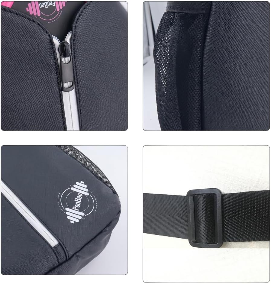 Designer Pickleball Paddle Pu Leather Bag, Stylish and Versatile Crossbody Backpack for Pickleball, Tennis, Racketball and Travel, Adjustable Sling Shoulder Sports Bag with Fence Hook for Men & Women