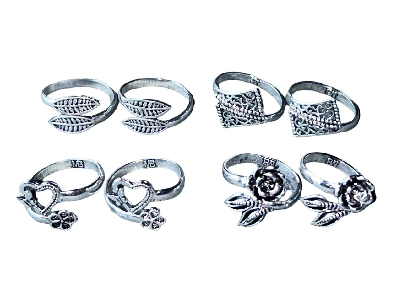 Women & Girls Metal Fancy Glossy finish Toe Ring Adjustable Bichiya/Leg Finger Ring_Combo_4 (A_C_P_110822_Silver)-image-30
