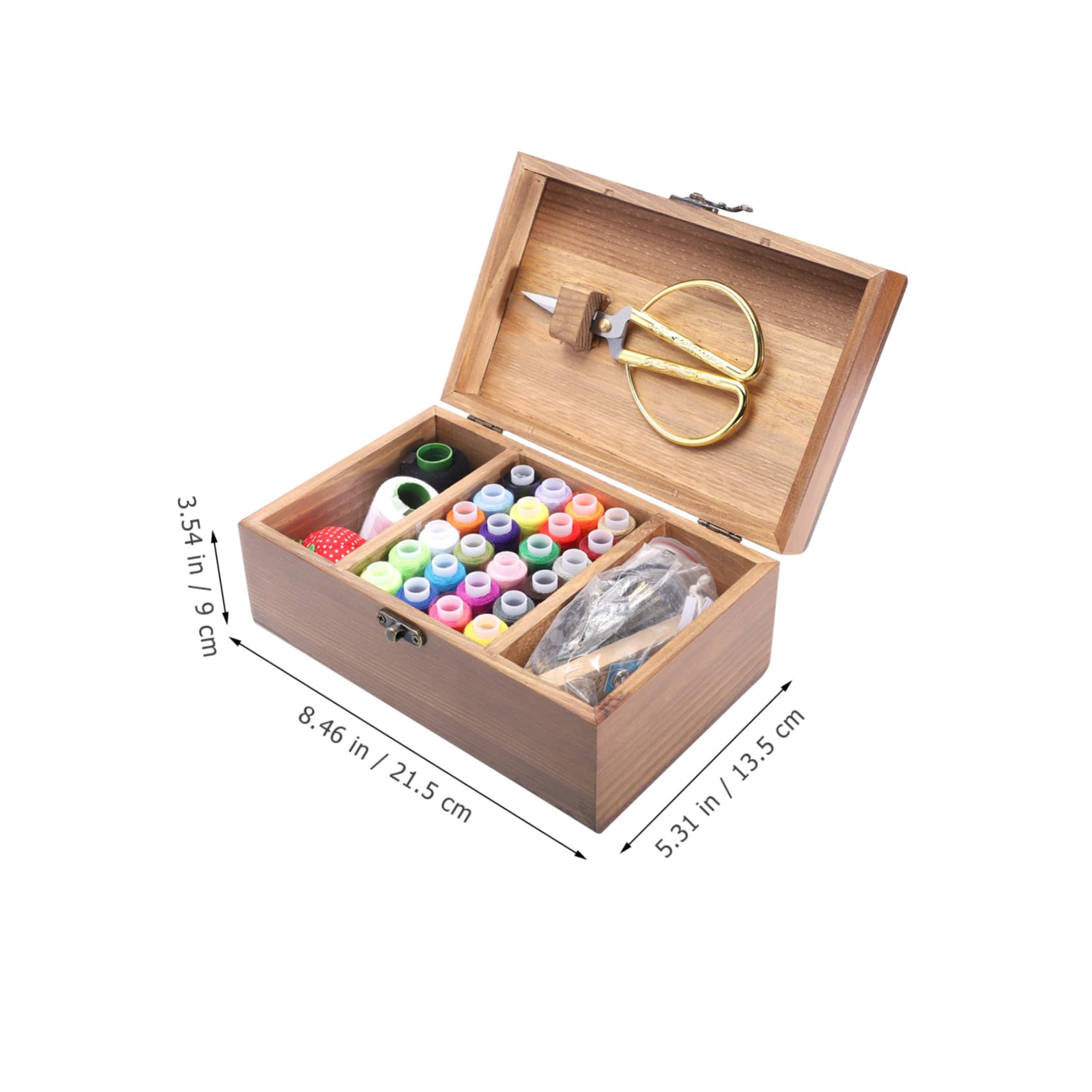 VILLCASE 1 Caja De Juego Conjunto De Caja De Costura Kit De Hilo y Aguja Suministros De Costura a Mano Organizador De Papeleras Tijeras Poliéster Manual Portaherramientas