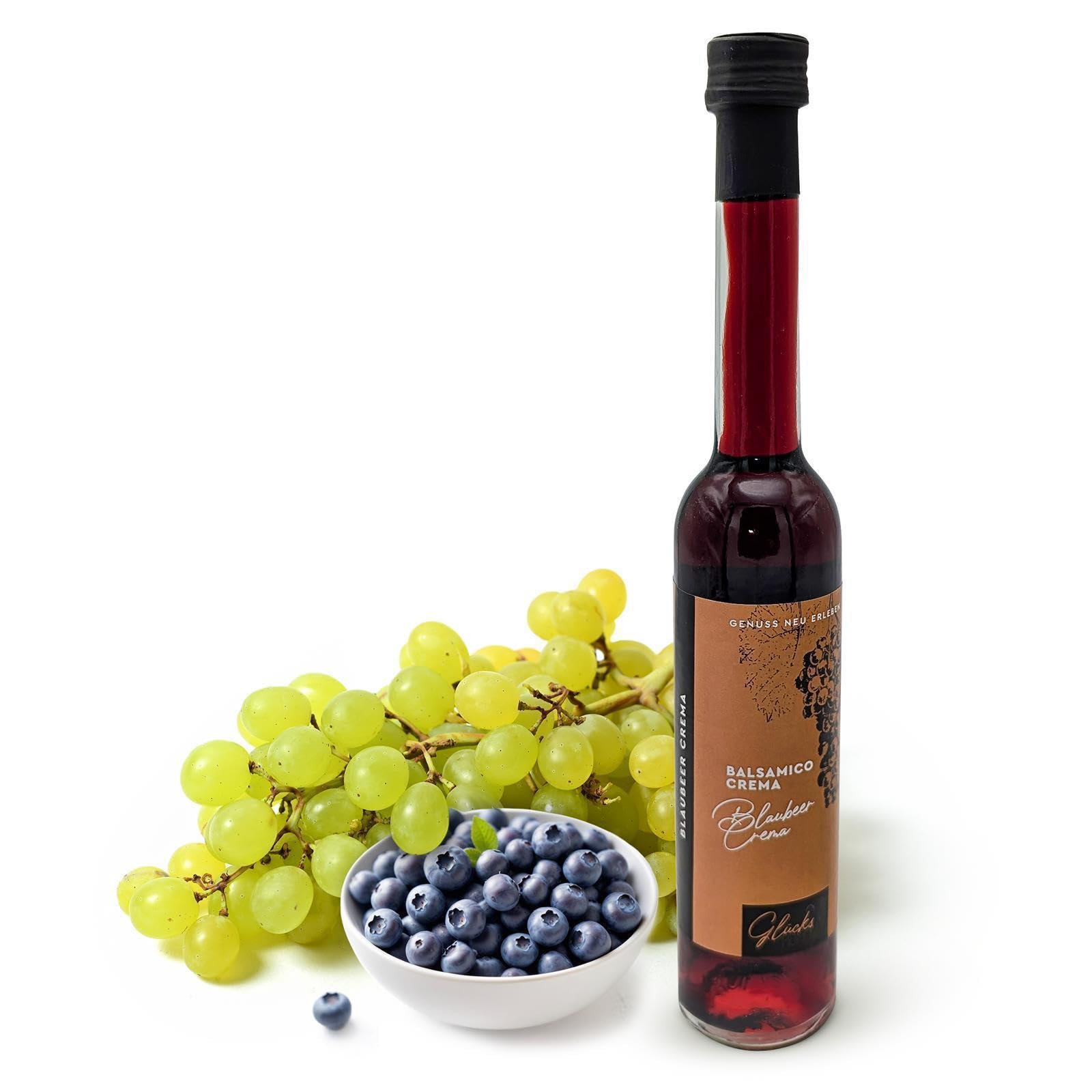 Glücks Momente Berry Mix 3er Set je 100ml - Blaubeer Crema, Cranberry Crema, Himbeer Aperitif - Balsamico Crema Frucht Essigzubereitung mit 3% Säure