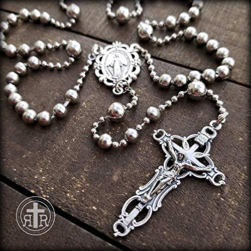 Rugged Rosaries® Floral WWI Battle Beads Rosary - Handmade in Texas - Strong Military Style3