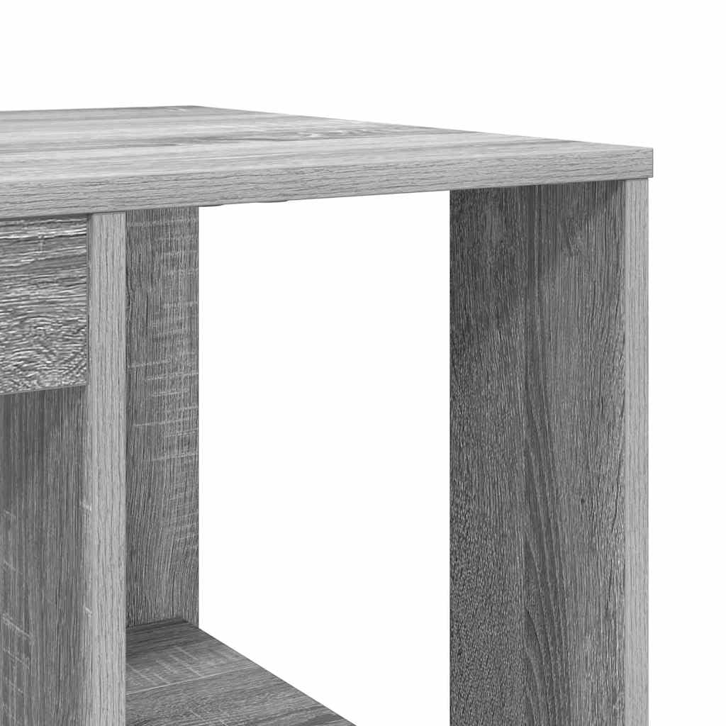 Scrivania in legno ingegnerizzato grigio sonoma 130 x 50,5 x 75 cm con ripiano e cassetto, tavolo da lavoro per ufficio casa studio, postazione computer gaming salvaspazio per smartworking