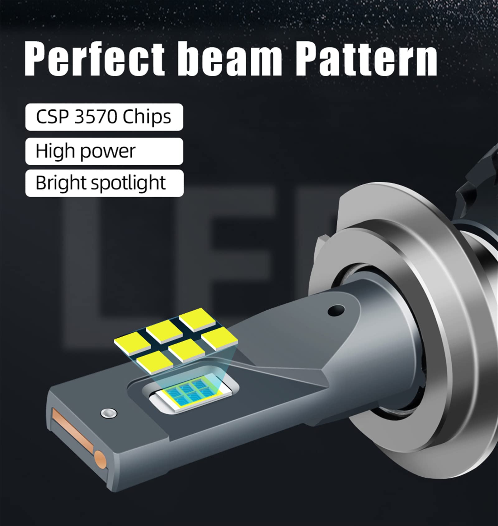 Bombillas LED Para Faros Delanteros, 100 W, 10000 Lúmenes, Kit De Conversión De Faros LED Superbrillantes, 6500 K, Blanco Frío, IP68 A Prueba De Agua, Paquete De 2,H4