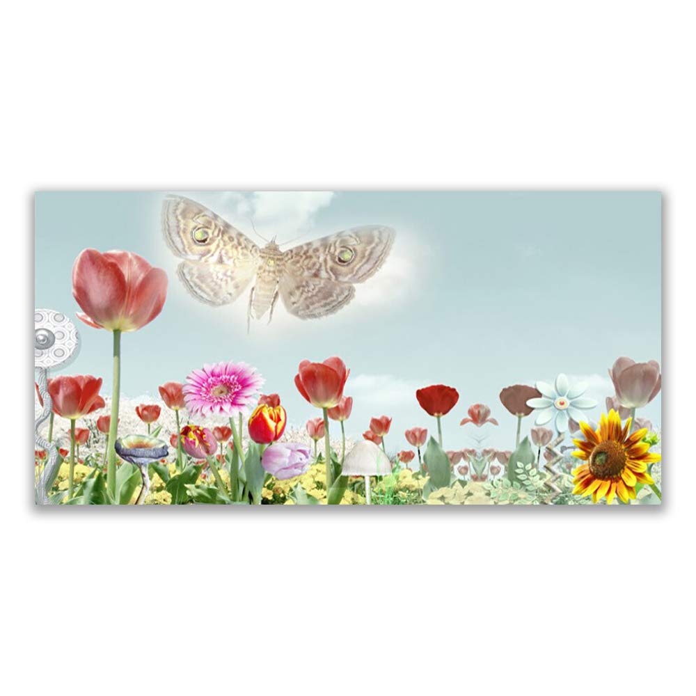 Tableau en Verre Acrylique 120x60cm Tulup : Décoration Murale Plastique Imprimé Fleurs