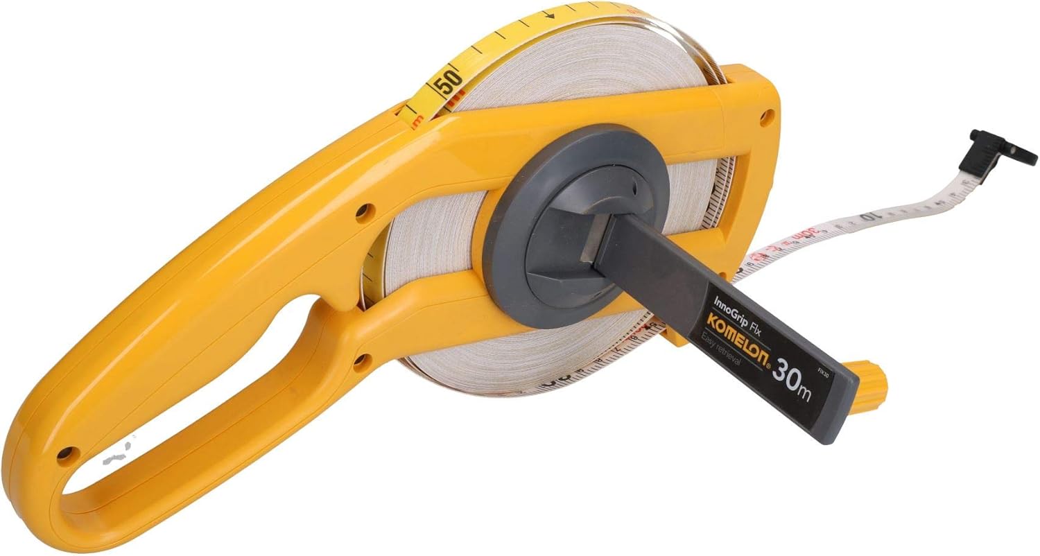 30 Metre Surveyors Tape Measure Imperial Metric Open Reel With Fast Windback