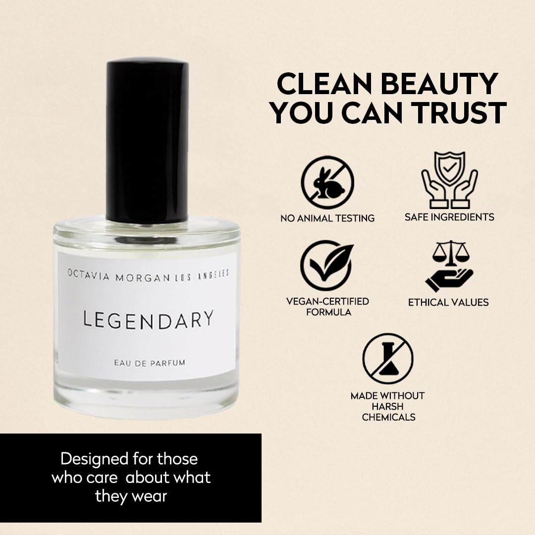 OCTAVIA MORGAN LEGENDARY Eau De Parfum - A Woody Spicy Travel Perfume with Amber, Cardamom & Papyrus, Crafted for Clean Elegance & Long-Lasting Presence- Unisex Fragrance with Rich, Modern Depth- 50ML - Image 5