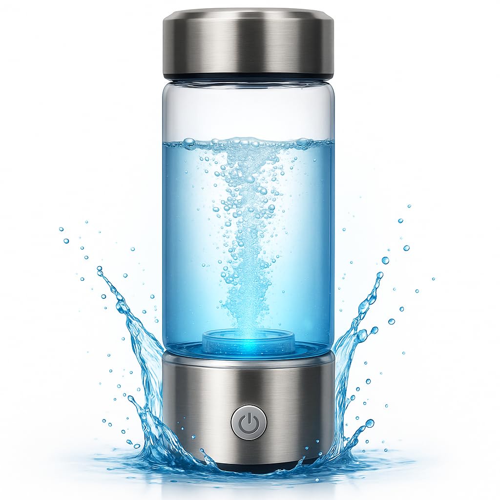 Portable Hydrogen Water Bottle - Rechargeable Hydrogen Water Ionizer Machine - Hydrogen Water Bottle Generator for Hydrogenated Pure Water - Best for