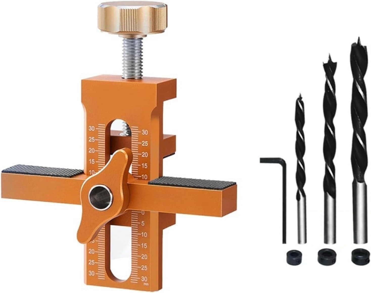 2-in-1 Cabinet Door Mounting Jig, Cabinet Door Jig Mounting Tool with Adjustable Positioner, Cabinet Door Positioning Tool for Most Cabinet Doors with 3 Drill Bits