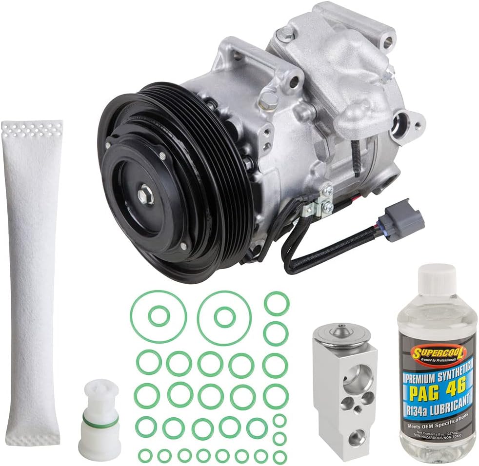OEM AC Compressor w/A/C Repair Kit For Acura RL 2005 2006 2007 2008 2009 2010 2011 2012 - BuyAutoParts 60-81218RN NEW