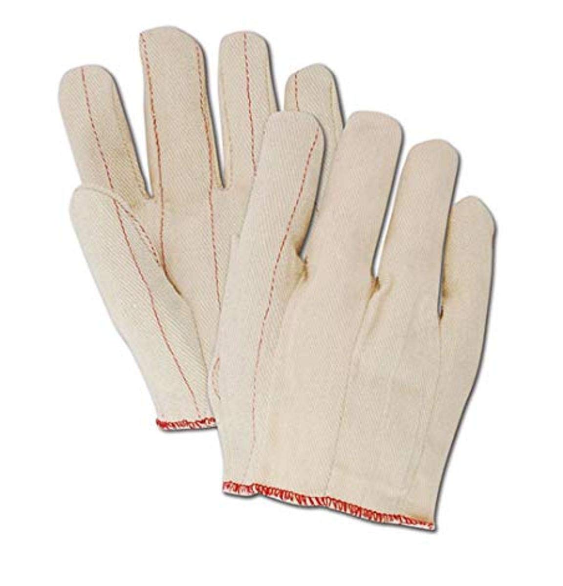 MAGID 94SGNO MultiMaster Double Palm Canvas Gloves with Soft Gauntlet Cuff, Mens, White (12 Pair)