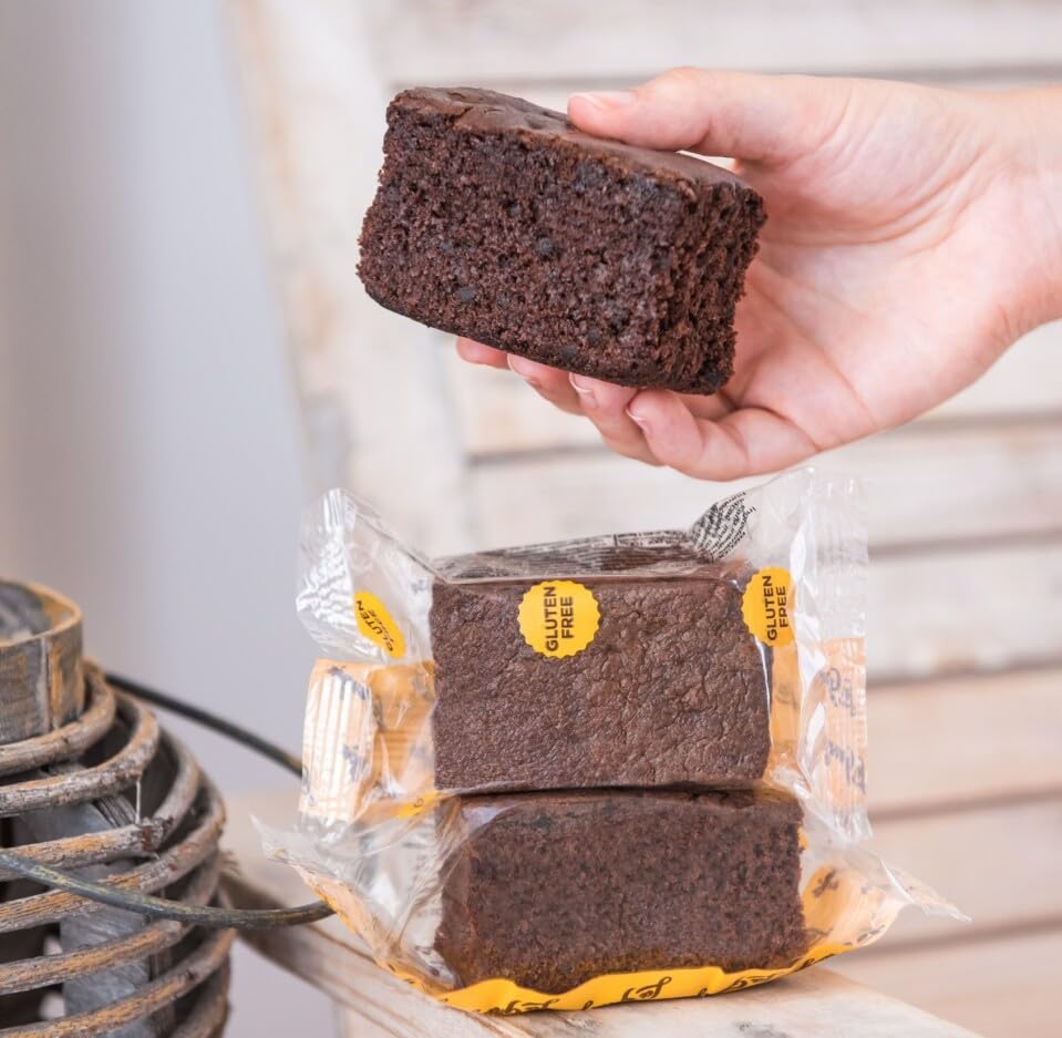 Bizcocho de Cacao con Chips de Chocolate - La Granja - Sin Gluten y Sin Lactosa. 30 Unidades. Envueltas de forma Individual.