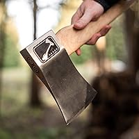 Vista 3 de The General: World Axe Throwing League Premium Competition Hacha de lanzamiento y hacha de camping multiusos o hacha de división de madera con funda