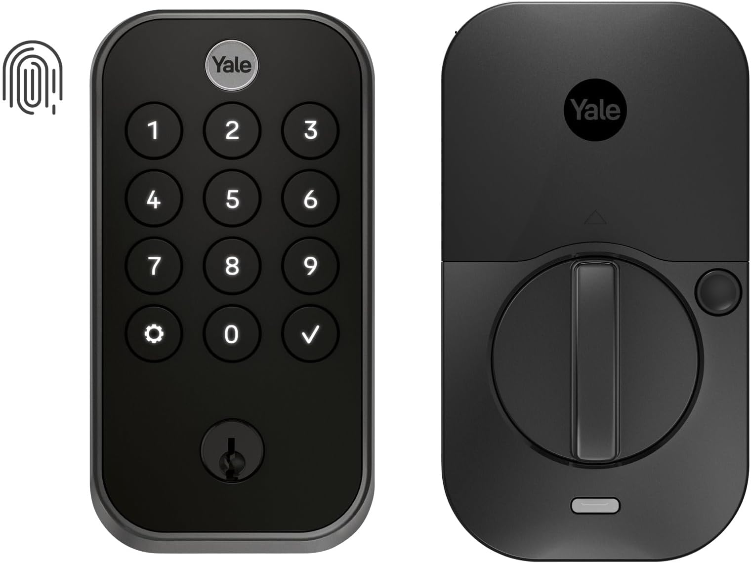 Assure Lock 2 Touch Deadbolt, Black Suede Entry Door Lock with Touch Digital Keypad Keypad and Fingerprint Scanner and Back-Up Key, (No Wi-Fi), YRD410-F-BLE-BSP