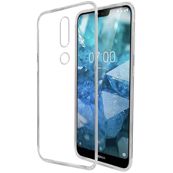 Amazon Brand - Solimo Mobile Cover for Nokia 7.1 (Soft & Flexible Back Case), Transparent