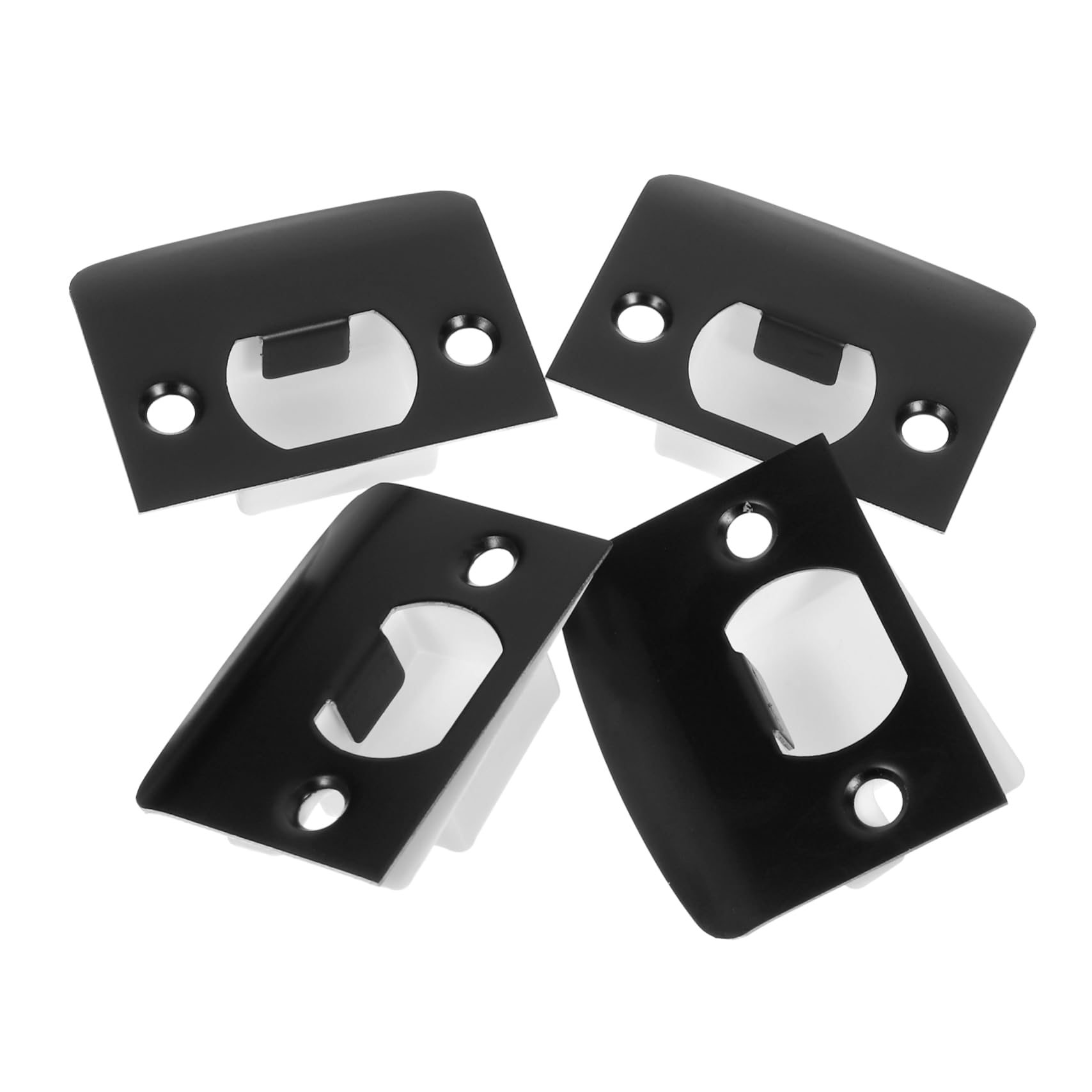 NUOBESTY 20 Ensembles Boucle à Ardillon Verrouillable Kit De Renfort De Porte Avant Plaque De Renfort Pêne Dormant Gâche Couvertures De Porte Bouche-trou Acier Inoxydable Black