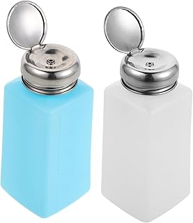 2 Piezas Botellas Dispensadoras de Líquido Antiestático Azul y Blanco Dispensador de Alcohol Presión para Belleza y Maquillaje