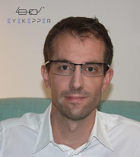 Miniatura 2 de Eyekepper 3 pares de gafas de lectura de media llanta para hombres de metal, marco negro +2.75