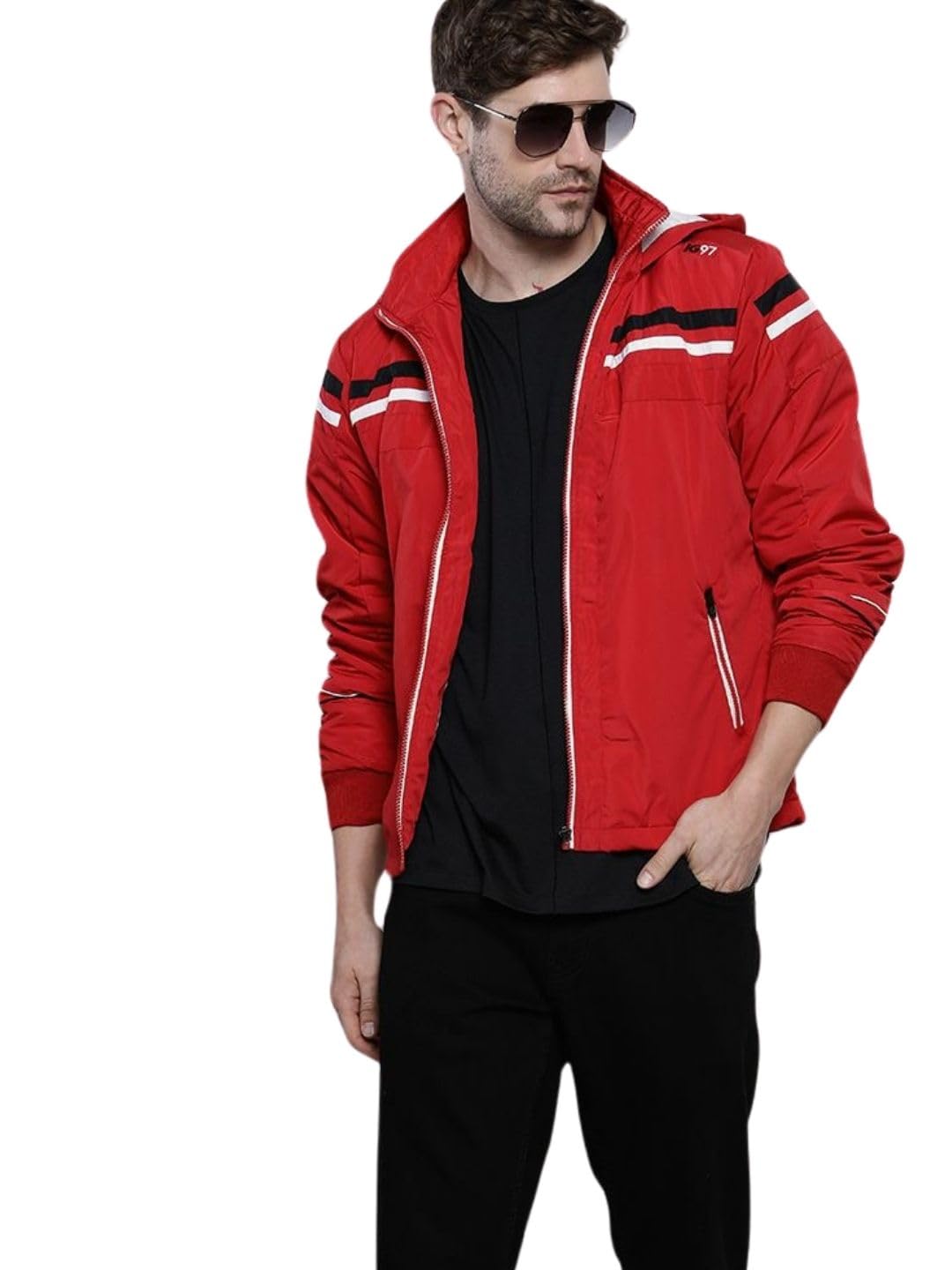the indian garage co Men's Slim Fit Jacket (0521-JKT-95-05_Red L)-picture-13