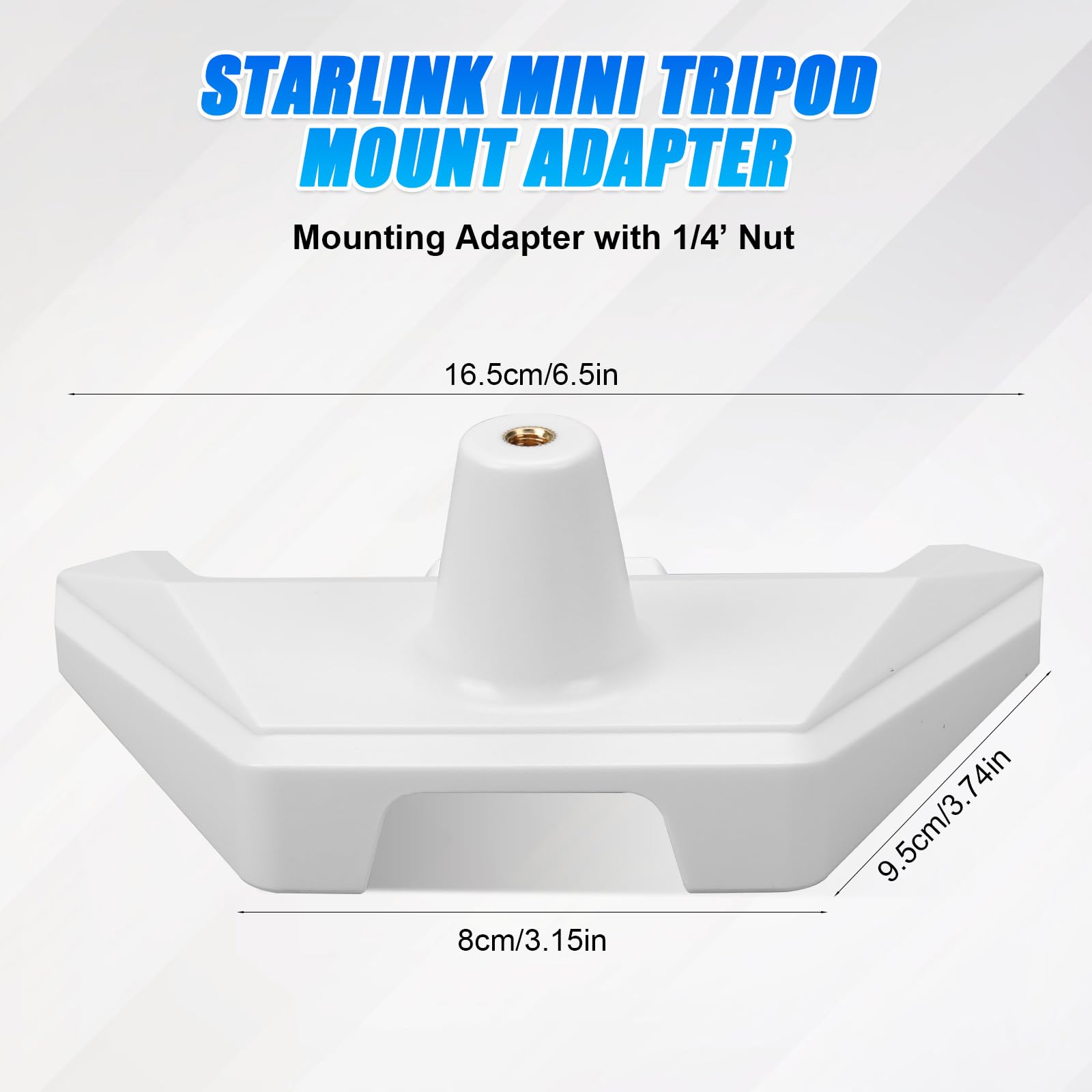 Starlink Gen 3 Soporte, adaptador de tubo Starlink Gen 3 con rosca de 1/4" con la mayoría de tamaños de trípode comunes