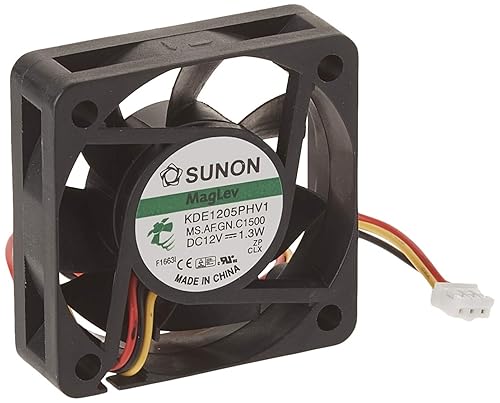 SUNON KDE1205PHV1.MS.AF.GN Ventilador tubular sin escobillas, conexión de plomo de 3-12", 17 CFM, cojinete de vapo, 87mA, 1 vatio, 33 dBA, 1.969 in