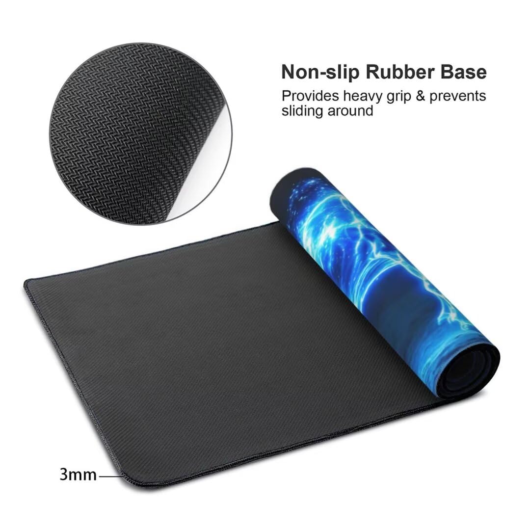 Alfombrilla de ratón 1400x600x3 MM, Alfombrilla Ratón XXL Extendida de Gran Tamaño con Bordes Cosidos, Resiste Salpicaduras, Base de Goma Antideslizante Almohadilla para Teclado, Ganado animal S-3341