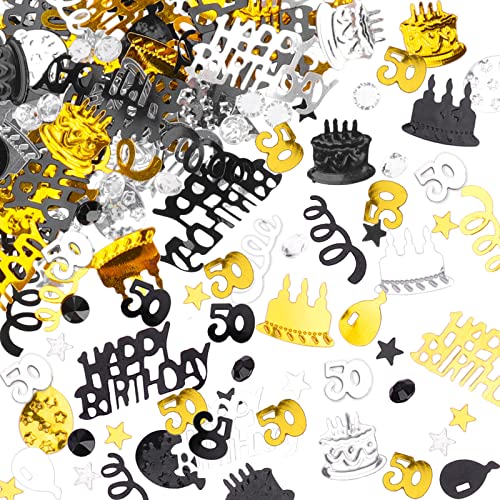 50. Geburtstag Konfetti Deko - 30g Rot-schwarzes Glitzer Konfetti