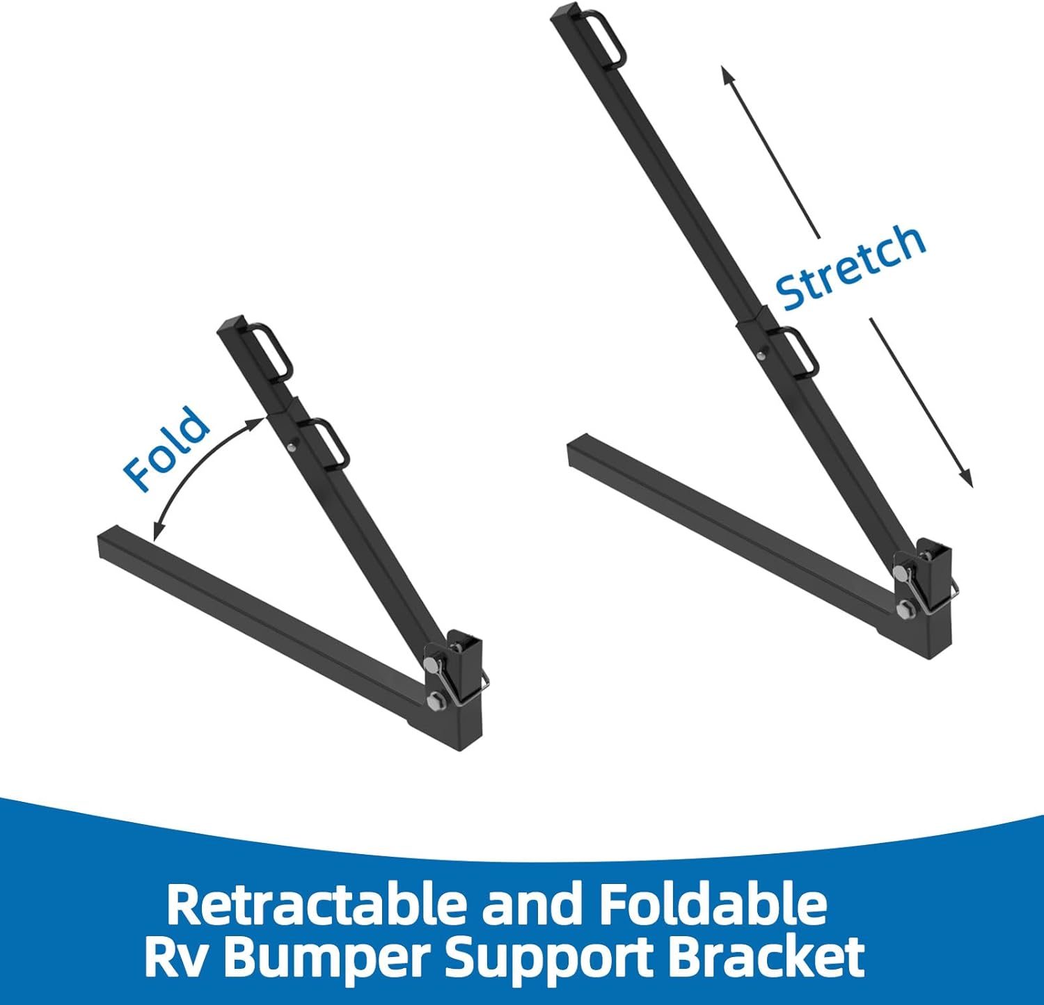 Homydom RV Bumper Rack, Bumper Mount Waste Tank Rack with Heavy-Duty Straps, RV Bumper Support Bracket,Fits 4-4.5 inches Bumpers