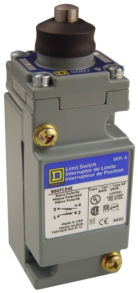 Telemecanique Sensors 9007C54E Heavy Duty Nema Limit Switch, Full Size, 1 Pole, Top Push Plunger Head