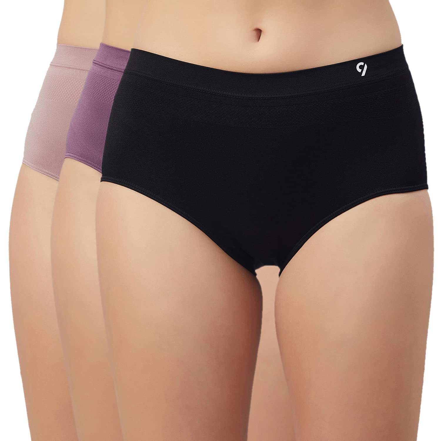 C9 AirwearHigh Rise Solid Pack of 3 Seamless Hipster Panties Combo for Ladies