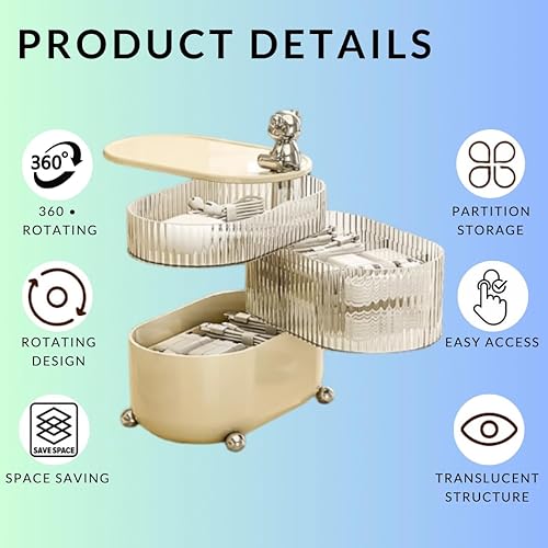 Miniatura 7 de DAZZLEREE Organizador estacionario de 3 niveles, organización y almacenamiento de oficina, accesorios de escritorio y organizadores de espacio de