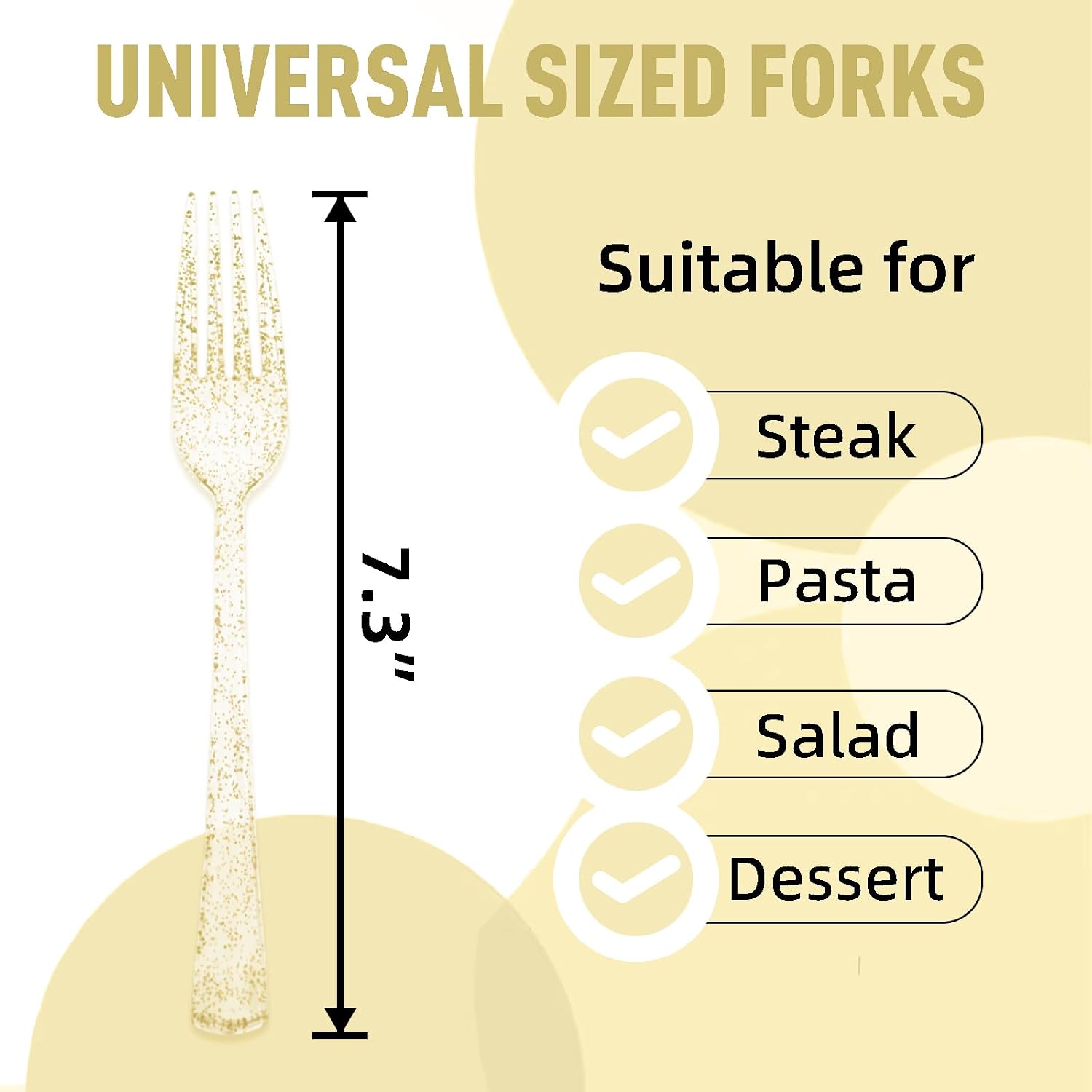 50 Pcs Gold Glitter Plastic Forks Gold Plastic Silverware Heavy Duty Cutlery Set Disposable Flatware Dinnerware for Brithday, Wedding, Baby Shower, Family Gathering image 2