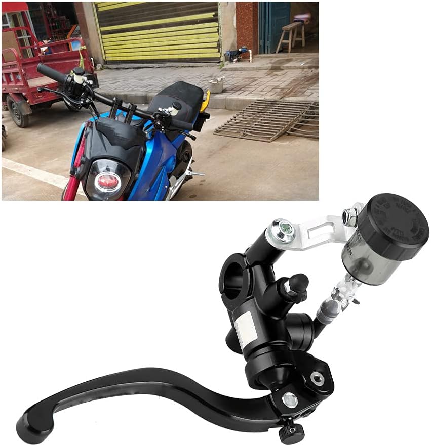 Brake Hydraulic Clutch Lever, Master Cylinder Pump for Electric Motorcycles, Scooters with CNC Aluminum Alloy Material, Ox Horn Appearance, for Easy Oil Tube Emptying (Black)
